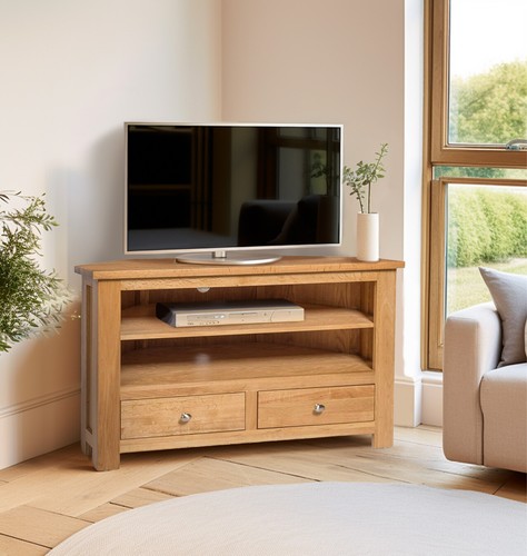 Corner stand oak media - tv, stand,