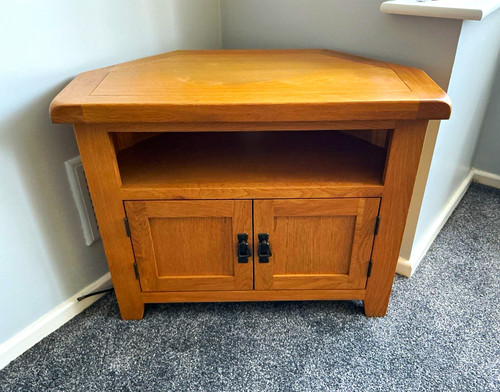 Corner wood stand unit - tv,
