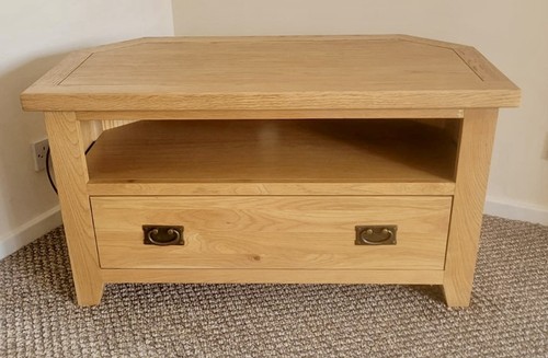 Solid oak corner - tv, cabinet